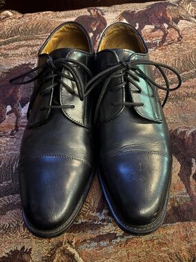 Jos. A. Bank Black Cap-Toe Derby Dress Shoes